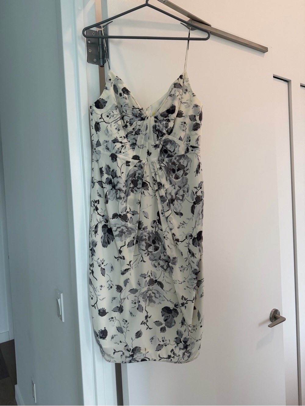 Zimmermann Cream Slip Dress with Black & Gray Floral Print